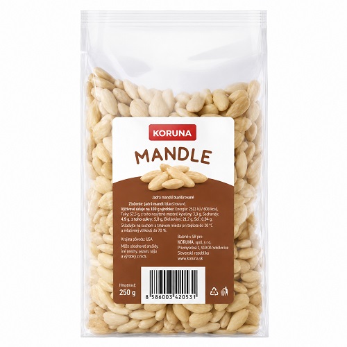 KORUNA mandle blanžírované 200 g