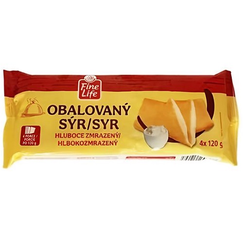 FineLife obaľovaný syr 4 ks / 480 g