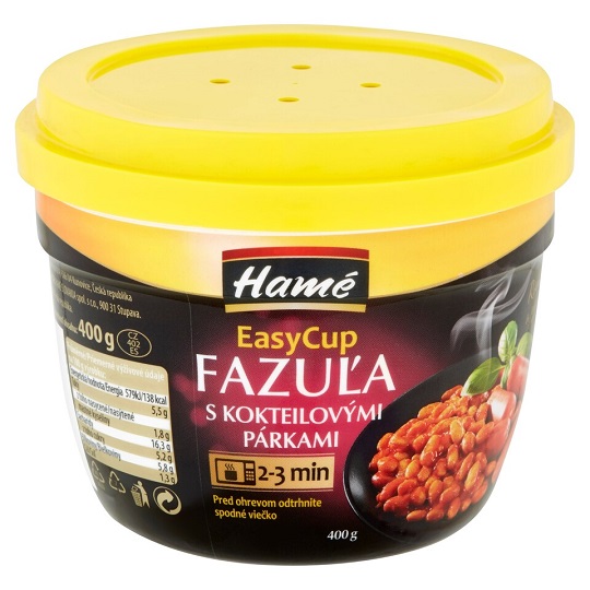 HAMÉ easy cup fazuľa s párkom 400 g