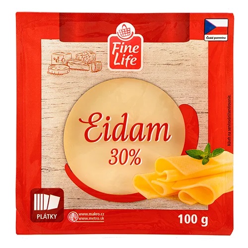 Fine Life EIDAM syr plátkový neudený 30 % 100 g