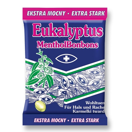 EUKALYPTUS extra silné tvrdé dropsy s eukalyptovou a mätovou príchuťou 150g