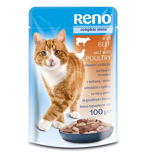 RENO kapsička pre mačky hovädzie 100g