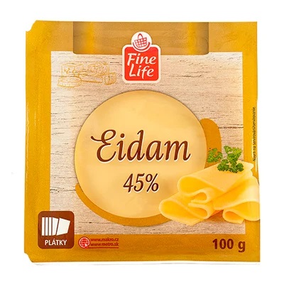 Fine Life EIDAM syr plátkový neudený 45 % 100 g