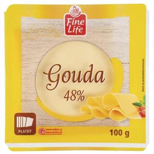 Fine Life GOUDA syr plátkový neudený 45 % 100 g