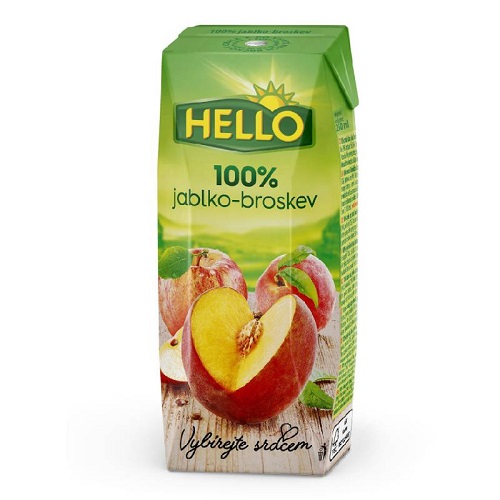 HELLO mini 100 % ovocný nápoj jablko broskyňa 250 ml