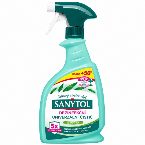 SANYTOL dezinfekcia univerzálny čistič eukalyptus 500 ml + 50 % grátis