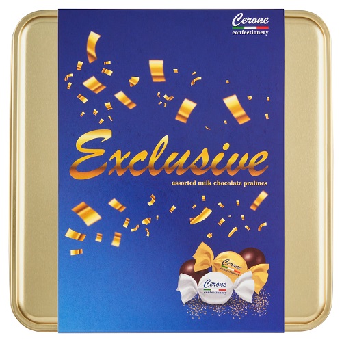 CERONE exclusive zmes praliniek z mliečnej čokolády plech 200 g