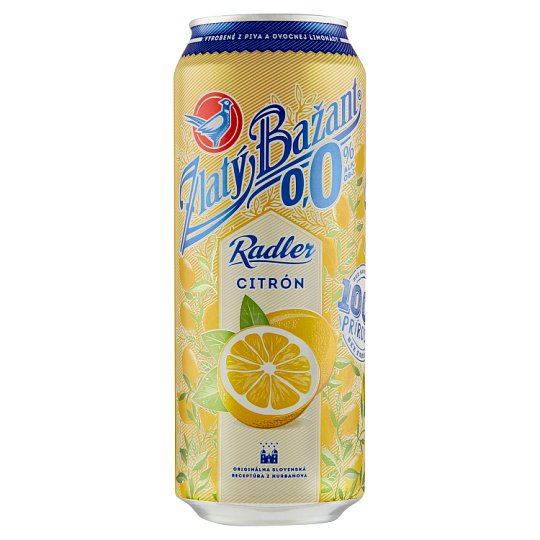 ZLATÝ BAŽANT 0,0% nealko pivo radler citrón plech "Z" 0,5 l