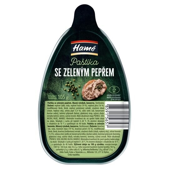 HAMÉ nátierka so zeleným korením 105 g