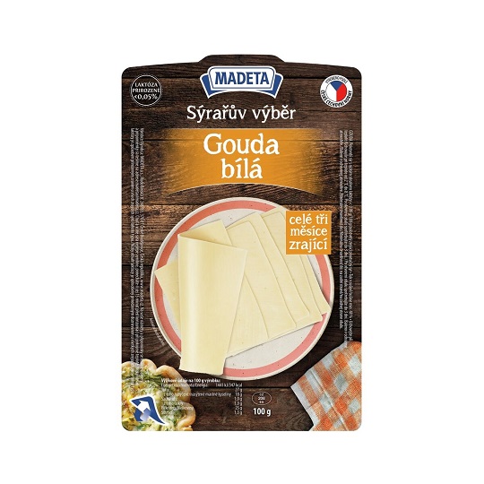 MADETA gouda biela neudený plátkový syr 100g