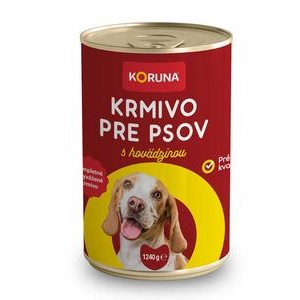 KORUNA konzerva krmivo pre psov s hovädzinou 1240 g
