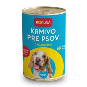 KORUNA konzerva krmivo pre psov s kuracím mäsom 1240 g