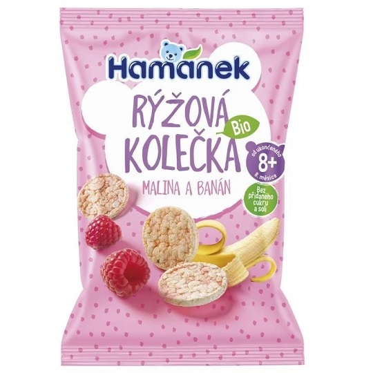 HAMÁNEK ryžové kolieska malina a banán 35 g