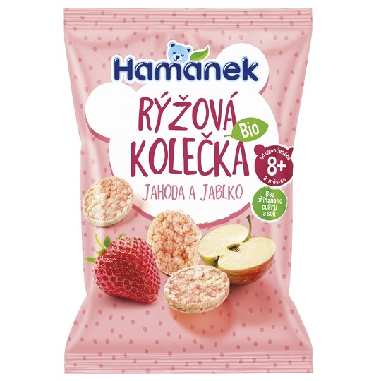 HAMÁNEK ryžové kolieska jahoda a jablko 35 g