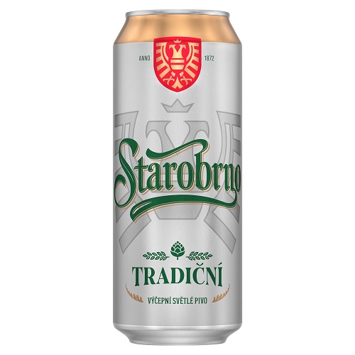STAROBRNO 10% pivo svetlé plech "Z" 0,5 l