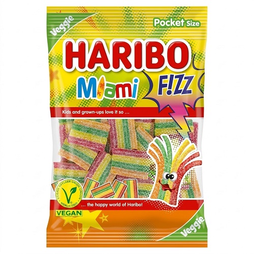 HARIBO miami fizz želé cukríky s ovocnými príchuťami 100 g