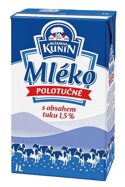 KUNIN mlieko trvanlivé polotučné 1,5 % 1 L