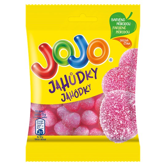 JOJO jahôdky želé cukríky s jahodovou príchuťou 80 g