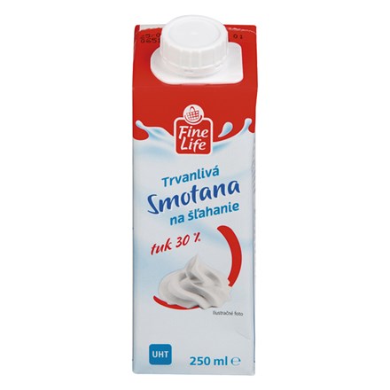 Fine Life smotana na šľahanie trvanlivá 30% 250 ml