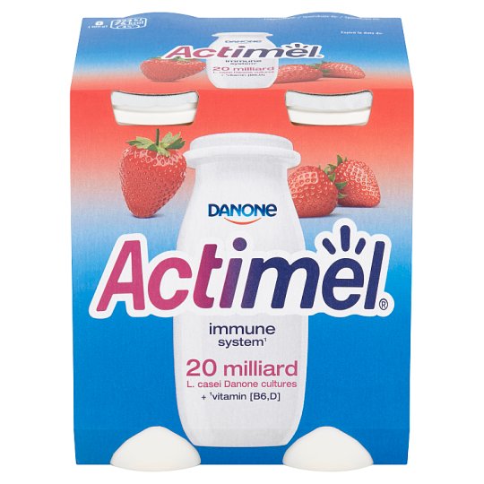ACTIMEL jogurtove mlieko jahoda 4x100ml