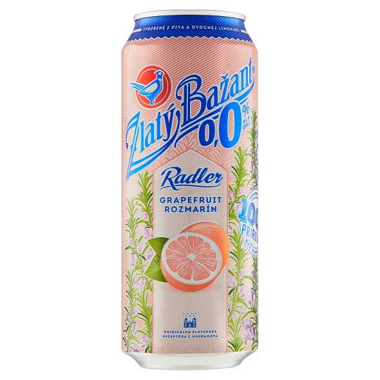 ZLATÝ BAŽANT 0,0% nealko pivo radler grapefruit a rozmarín 500ml