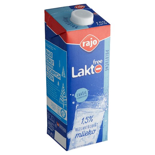 RAJO mlieko trvanlivé laktofree UHT 1,5 % 1 l