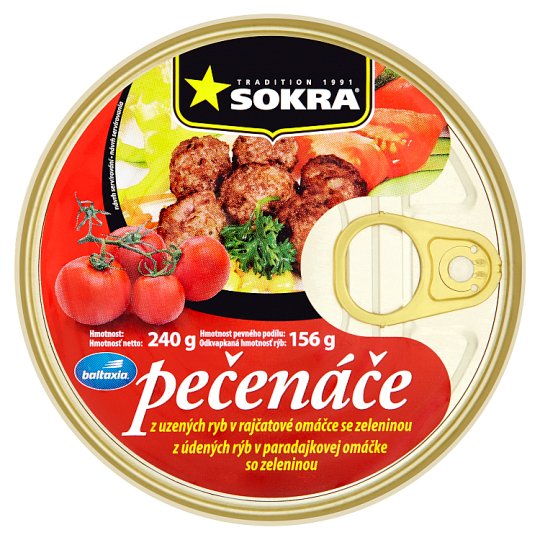 SOKRA pečenáče udené v paradajkovej omáčke 240g