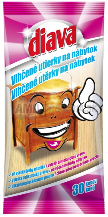 DIAVA vlhčené utierky na nábytok 30ks