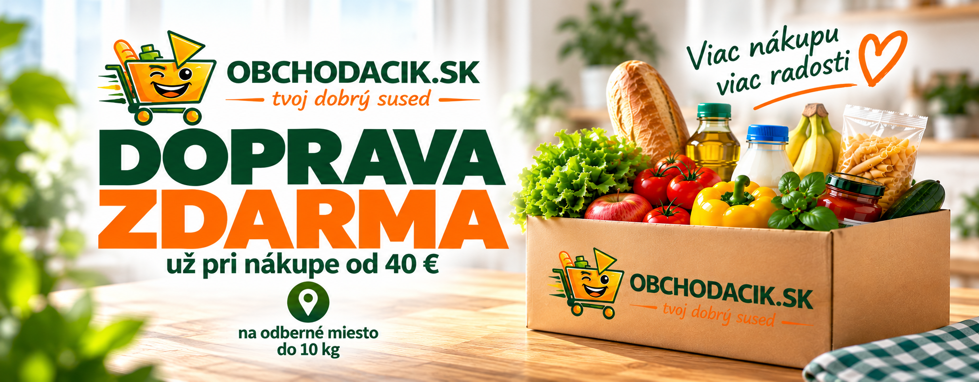 Doprava zdarma pri nákupe od 40 € na odberné miesto do 10 kg – Obchodacik.sk